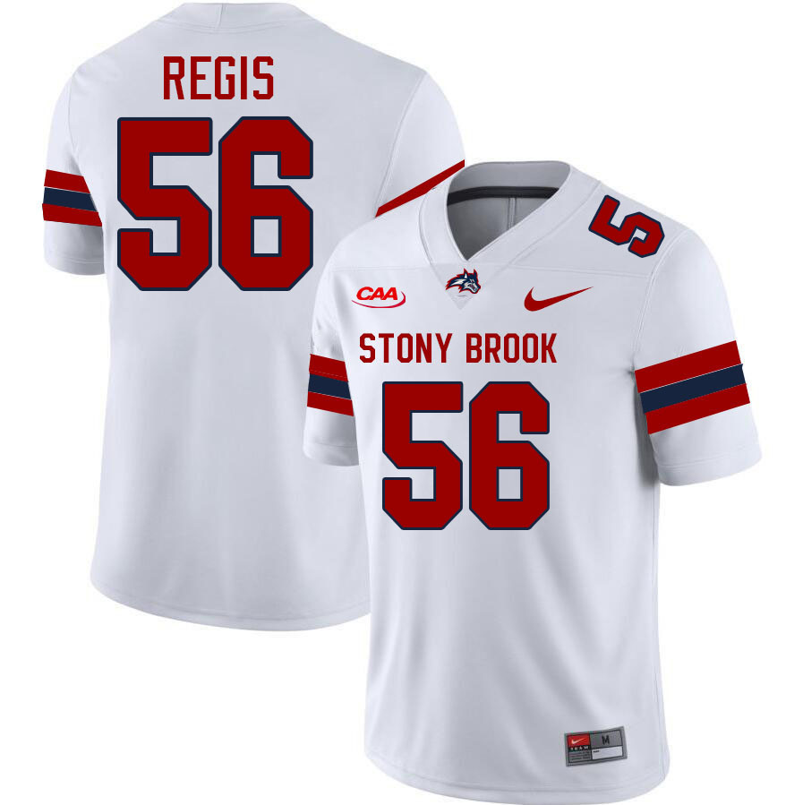 Stony Brook Seawolves #56 Sebastian Regis College Football Jerseys,Uniforms-White